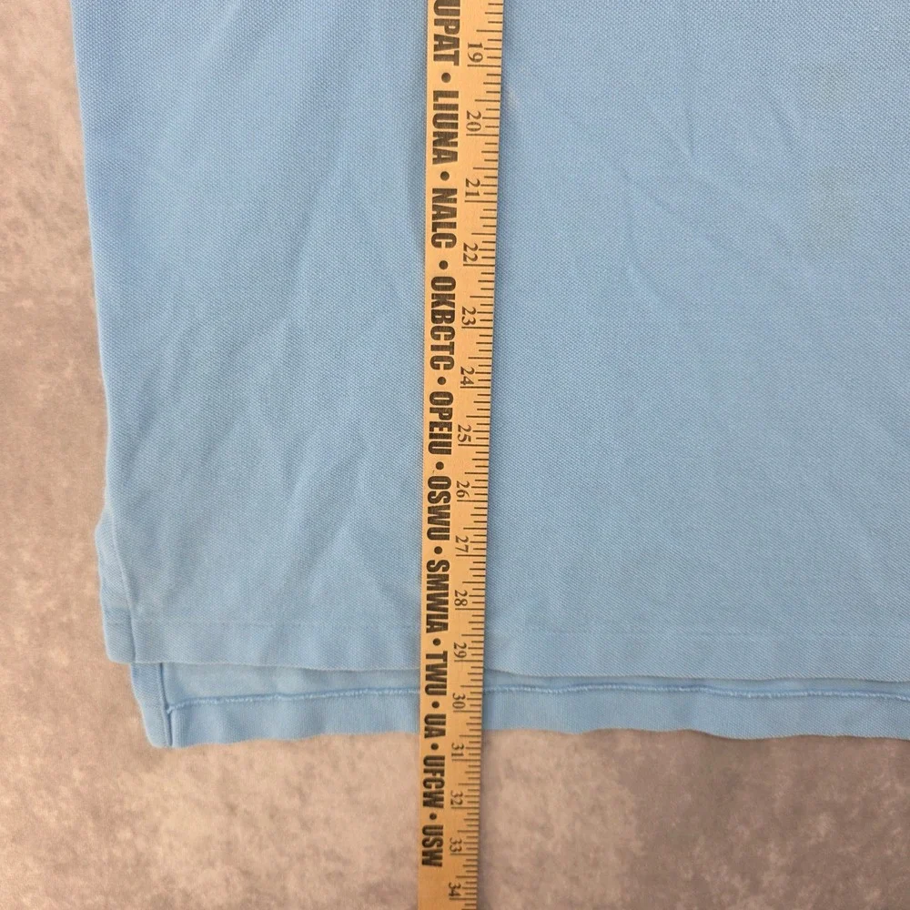 Vtg Polo Ralph Lauren Mens XL Light Blue Short Sleeve Pique Polo Yellow Pony